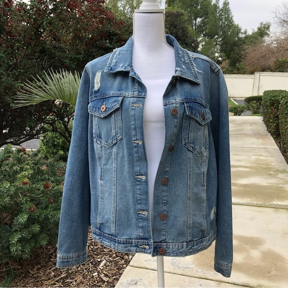 One 5 One Distressed Demin Jacket 2XL NWOT - Picture 1 of 10
